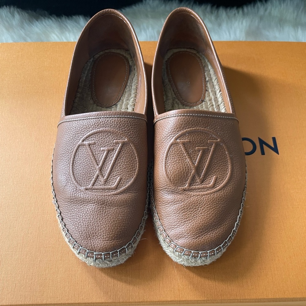 💯 Authentic Louis Vuitton Espadrilles Sz 41 Caramel